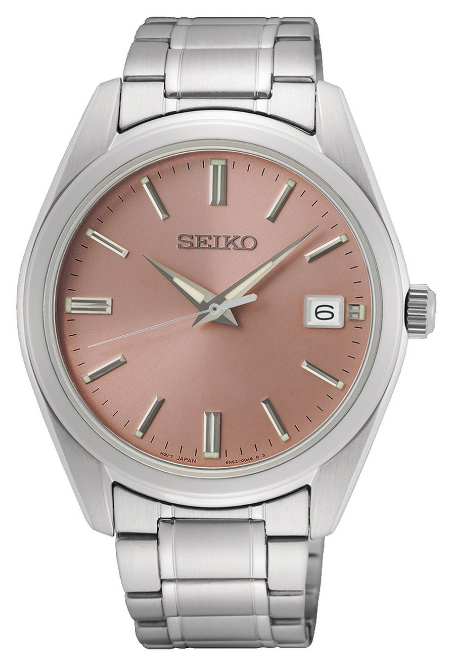 Seiko SUR523P1 staal zilverkleurig-roze, saffierglas 40,2 mm 1