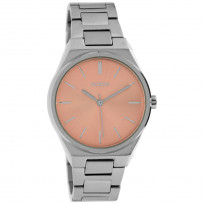 OOZOO C10341 Horloge Timepieces staal zilver- en rosekleurig 34 mm 1