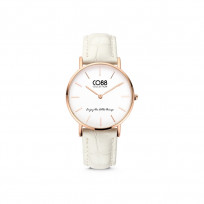 CO88 Collection Watches 8CW 10081 Horloge - Leren Band - Ø 32 mm - Rosékleurig 1