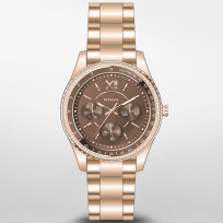 Fossil ES5109 Horloge Stella Sport Multifunction staal rosekleurig-bruin 37 mm 1