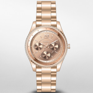 Fossil ES5106 Horloge Stella Sport Multifunction staal rosekleurig 37 mm 1