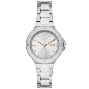 DKNY NY6641 Horloge Chambers staal zilver-en rosekleurig 34 mm 1