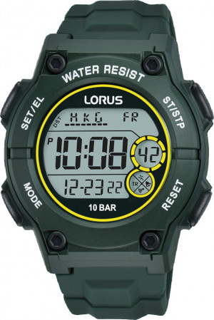 Lorus R2333PX9 Horloge Digitaal kunststof-siliconen groen-grijs 42 mm 1