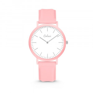 Colori Essentials 5 COL585 Horloge - Siliconen Band - Ø 40 mm - Licht Roze  1