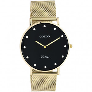 OOZOO C20237 Horloge Vintage staal goudkleurig-zwart 40 mm 1