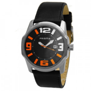 Prisma horloge zwart oranje sport P.1611  1